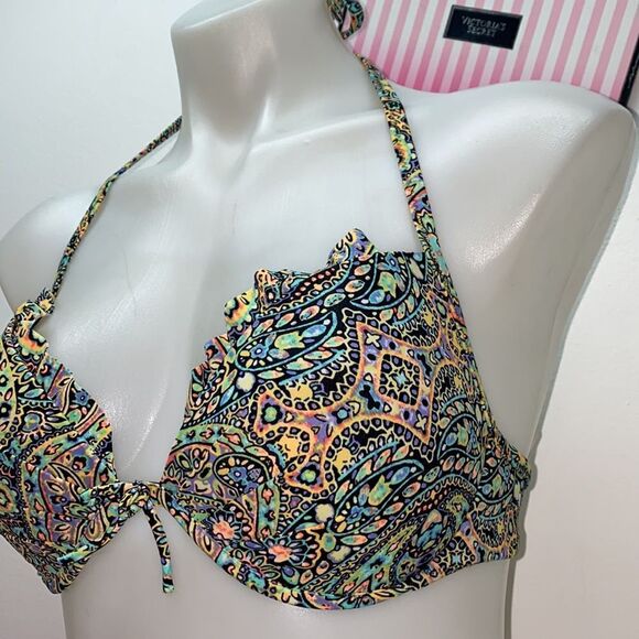🔥🏖VICTORIA SECRET  swimsuit top 36C//push-up/bottom Small  New#7 - Picture 2 of 8